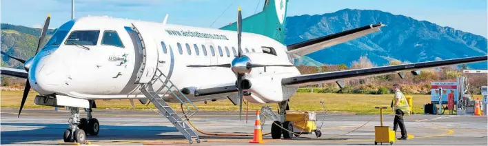  ?? Photo / Jack Penman ?? An Air Chathams Saab aircraft at Ka¯ piti Coast Airport.