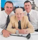  ??  ?? PICTURED: Gavin Kirkman (left) with golf great Norman von Nida and PGA official David Podlich in 2006