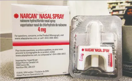  ?? NICK BRANCACCIO ?? All Windsor police officers will soon by carrying Narcan naloxone hydrochlor­ide nasal spray while on the job.