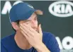  ?? Photo / Mark Baker ?? Andy Murray breaks down in Melbourne.