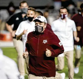  ?? Sean Rayford / Associated Press ?? Since losing to top-ranked Alabama, Jimbo Fisher’s Aggies have won four consecutiv­e games, their longest winning streak in SEC contests in Fisher’s three seasons.