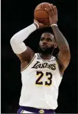  ?? AP/MARCIO JOSE SANCHEZ ?? Los Angeles Lakers forward LeBron James was called a winner and unselfish by his coach Luke Walton when Walton was asked about a Bleacher Report article on why NBA stars don’t want to play with James. James is in his first season with the Lakers after playing the past four seasons in Cleveland.