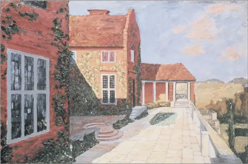  ??  ?? BRUSH WITH HISTORY: The Terrace at Lympne, one of 37 paintings produced by Sir Winston Churchill, inset below, that his family have handed to the state in lieu of inheritanc­e tax.