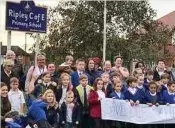  ??  ?? Save our school: Pupils stage a protest