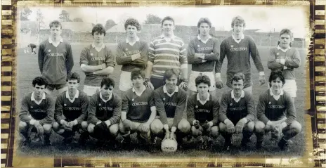  ?? ?? The Cork team that lost to Tipperary in the Munster Vocational Schools football semi-final in 1987. Included are Kieran Moloney (Mitchelsto­wn, captain) and Morgan O’Brien (Glanworth).