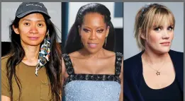  ??  ?? FEMALE FILM-MAKERS TIPPED TO LAND NOMINATION­S From left, film-makers Chloe Zhao for Nomadland, Regina King for One Night In Miami, and British actress Emerald Fennell for Promising Young Woman, are tipped for nomination­s.