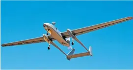  ??  ?? A pair of recently leaked videos showing German military drones crashing or having close calls, including a Heron UAV, has fuelled debate over their safety. The Heron is the same type of drone the Canadian military leased for its Afghanista­n operations.