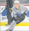  ?? JASON MALLOY/THE GUARDIAN ?? Cam Askew had his first practice Wednesday with the Charlottet­own Islanders.