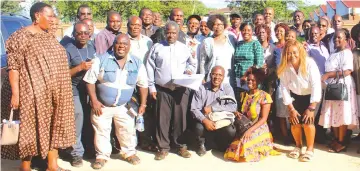  ?? ?? United Methodist Church school boards from 19 schools in Manicaland join officials for a photograph after a training session aimed at raising awareness and preventing corruption in the education sector held in the city on Wednesday. — Picture: Takudzwa Manzero