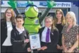  ?? FM4836293 ?? Pupils receive their awards with Buster Bug