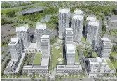  ?? CITY OF WATERLOO ?? A rendition of 13 Waterloo towers sent most recently to the Ontario Land Tribunal for approval at 435 King St. N. and 450-460 Weber St. N.