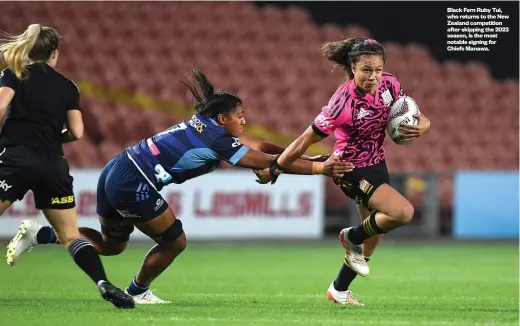  ?? ?? Black Fern Ruby Tui, who returns to the New Zealand competitio­n after skipping the 2023 season, is the most notable signing for Chiefs Manawa.