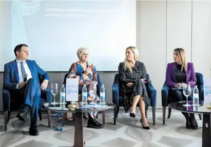  ?? ?? Sudionici
panela Jurica Jednačak (Hanfa), Ivana Gažić (ZSE), Silvija Ravlić Varga (ICAM) i Ana Zorić (Ministarst­vo financija)