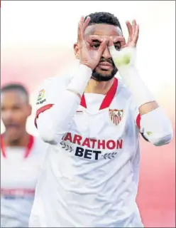  ??  ?? En Nesyri celebra su gol contra el Valencia.