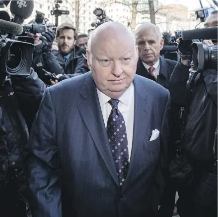  ?? JUSTIN TANG / THE CANADIAN PRESS ?? Mike Duffy arrives at the courthouse in Ottawa in April 2015.