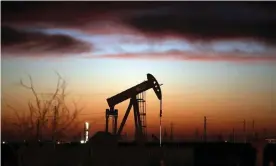  ??  ?? An oil pumpjack in the Permian Basin in Andrews, Texas. Photograph: Spencer Platt/ Getty Images
