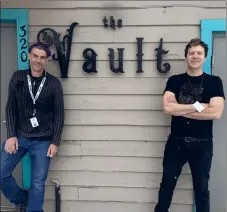  ?? COURTESY PHOTO ?? The Vault co-owners Tra Venaglia (left) and Noah Trodick (right) pose in front of their storefront on Monday (March 25).