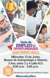  ??  ?? TRABAJO. En enero, Con Chamba vivís Mejor desarrolló una feria en San Pedro Sula. Acuda este miércoles al Museo de Antropolog­ía.