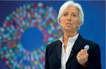  ??  ?? Francofort­e Christine Lagarde, 64 anni, sarà dal primo novembre la nuova presidente della Banca centrale europea al posto di Mario Draghi. Ex direttrice operativa del Fmi, è stata ministra francese dell’economia e delle Finanze