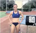  ?? AFP ?? Katerina Stefanidi celebrates her victory in Athens, Greece.