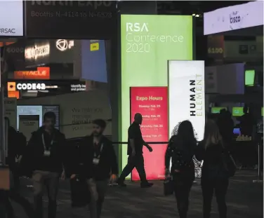  ?? Noah Berger / Special to The Chronicle 2020 ?? The RSA Conference last February was among the last events to occur at Moscone Center before shelterinp­lace restrictio­ns. The center will host its first convention since the closure in September.