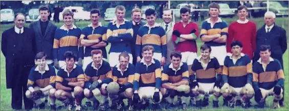  ??  ?? The Cullen Junior football team from 1967. Front row: Larry Morley, Denny John Hickey, Mickey O’Sullivan, John O’Mahony, Denny Long, Sean Cremin, Dan Morley, Batt O’Keeffe, J J Singleton. Back row: Ned Cremin, Finbarr McSweeney, Dan Dennehy, Paddy O’Sullivan, Jerry O’Sullivan, Geoff O’Sullivan, Donie O’Keeffe, Sean Cooney, Timmy O’Connor, John Murphy, Patsy O’Leary, Con Hickey.