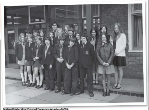  ??  ?? Pupils and teachers from Pennywell Comprehens­ive pictured in 1974.
