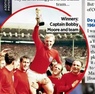  ??  ?? Winners: Captain Bobby
Moore and team