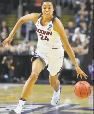  ?? Brian A. Pounds / Hearst Connecticu­t Media ?? UConn’s Napheesa Collier, seen here in a game against Texas in 2016, was invited to the USA National Team camp.