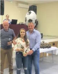  ??  ?? U14s joint most improved player – Seren Watkins