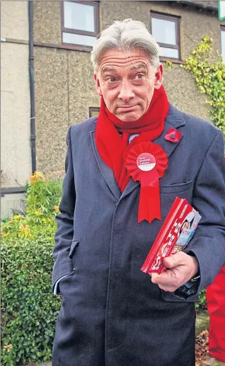  ?? Picture ?? Richard Leonard and a supporter canvass voters in Pollok, Glasgow, yesterday