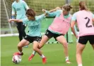  ?? Photograph: David Price/Arsenal FC/Getty Images ?? ‘We understand each other’: Mana Iwabuchi and Vivianne Miedema in Arsenal training.