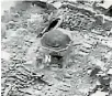  ?? PHOTO: REUTERS ?? An image taken from a drone video shows a closeup of the destroyed Grand al-Nuri Mosque.