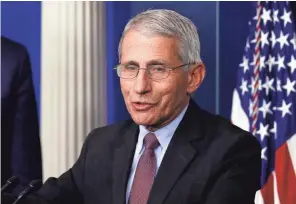  ?? ALEX BRANDON/AP ?? Since becoming the face of this country’s COVID-19 pandemic, Dr. Anthony Fauci, who has battled everything from AIDS to Ebola, is increasing­ly referred to as America’s Doctor.