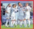  ?? ?? El Madrid celebra un gol.