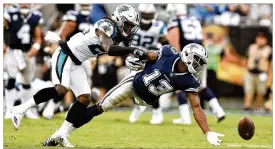  ?? GRANT HALVERSON / GETTY IMAGES ?? The Cowboys sputtered on offense in losing their opener 16-8 to the Panthers. They managed only 232 yards of total offense and were 2 of 11 on third-down conversion­s.