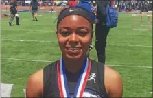  ?? KEV HUNTER — DIGITAL FIRST MEDIA ?? Norristown’s Jonae Cook took first place in the Class 3A 100-meter dash at the PIAA Track and Field Championsh­ips.