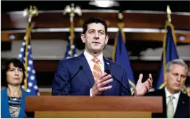  ?? TOM BRENNER / THE NEW YORK TIMES ?? House Speaker Paul Ryan, R-Wis., said it was “baffling” why Democrats would oppose the measure, noting it contains money for the military.