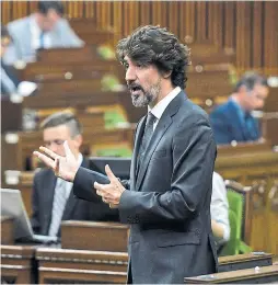  ?? JUSTIN TANG THE CANADIAN PRESS ?? Prime Minister Justin Trudeau speaks during a meeting of the Special Committee on the COVID-19 Pandemic in the House of Commons.