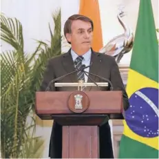  ??  ?? El Presidente de Brasil, Jair Bolsonaro, durante un acto en enero pasado.