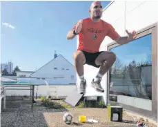  ?? ARCHIV: DANIEL GÜNEY ?? Einer seiner letzten Trainingse­inheiten bei den Aalenern. Das Einzeltrai­ning in Zeiten der Corona-Pandemie.