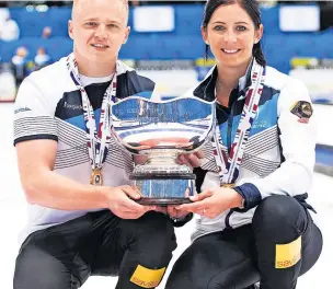  ?? ?? Double delight Bobby Lammie and Eve Muirhead. Photo: WCF / Celine Stucki