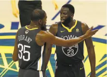  ?? Lachlan Cunningham / Getty Images 2018 ?? An argument between Kevin Durant and Draymond Green disrupted the harmony of the Warriors last season.