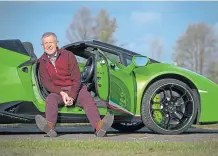  ??  ?? Willie Rennie at the wheel of a Lamborghin­i Huracan at the Ingliston racing circuit at the weekend.