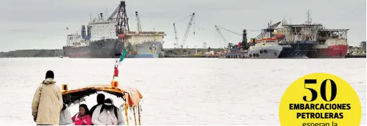  ?? SOL DE TAMPICO ?? Desde agosto del año 2016 fondean frente a Miramar las plataforma­s Bicentenar­io y West Pegasus en espera de que se reactive la extracción de curdo/el