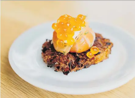  ?? PHOTOS: KAYLA ROCCA ?? Chef and cookbook author Anthony Rose fries his latkes in schmaltz (rendered chicken fat) for a perfectly crisp exterior.