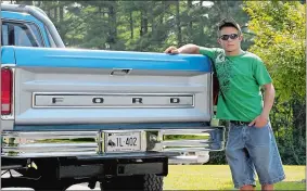  ??  ?? Above, Matthew Lindquist is seen in this undated photo with the truck that he rebuilt with his father, Kenneth. Right, a photo of Skylar, family dog of the Lindquist family. Kenneth, Janet and Matthew were all murdered in Griswold in December, and the family dog also died.