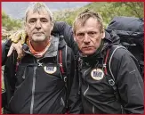  ?? ?? ENDURANCE TEST Stuart Pearce and Neil Morrissey on Bear Grylls: Mission Survive