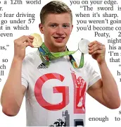  ??  ?? RIO JOY: Peaty with medals from the last Olympics