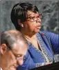  ??  ?? Atlanta Mayor Keisha Lance Bottoms said there’s not a lot of negotiatin­g flexibilit­y for the deal as set out by CIM Group, and a delay could hurt a Fortune 500’s HQ relocation plan.